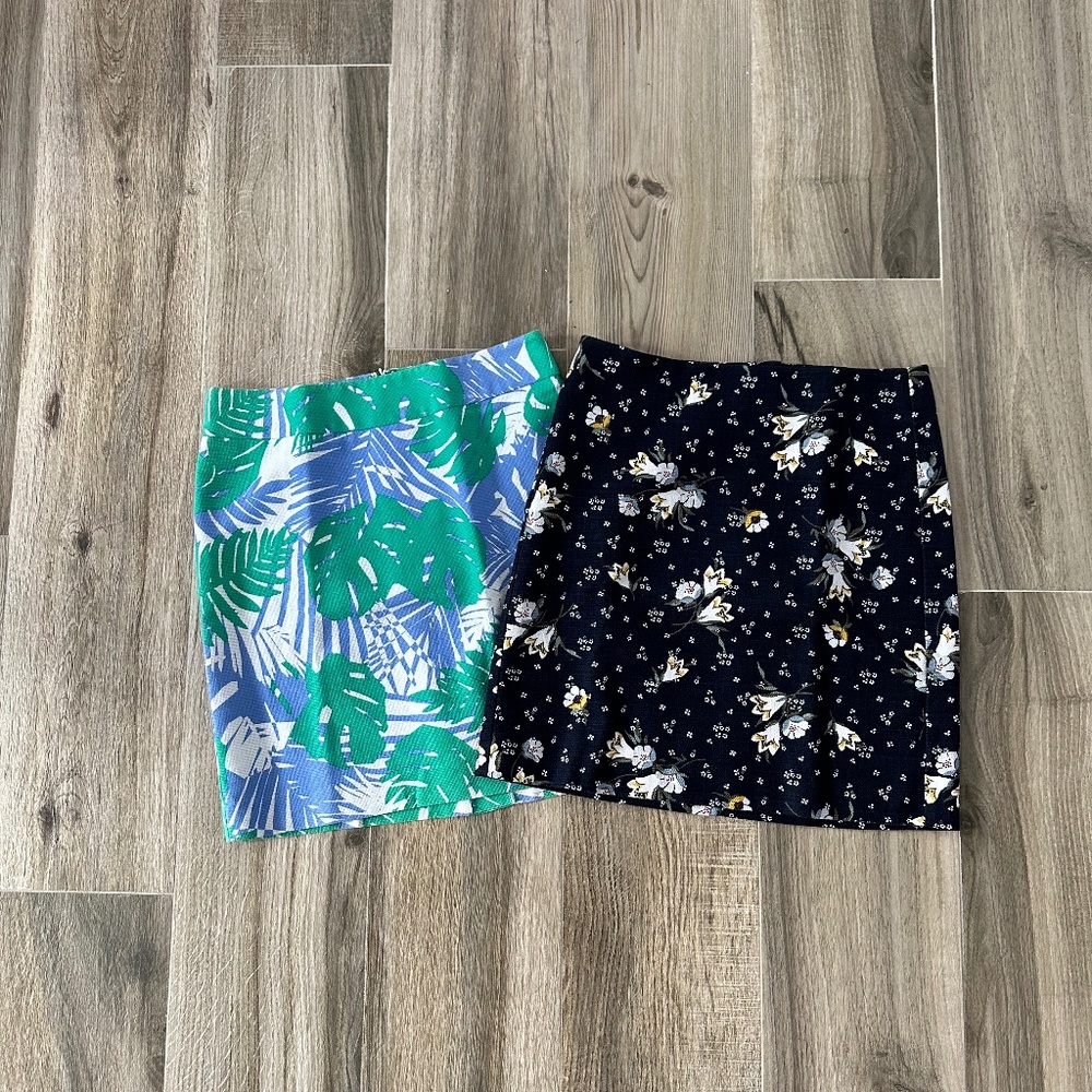 A Line LOFT Skirts, Size 2, Flower print, 2 pcs one price.
